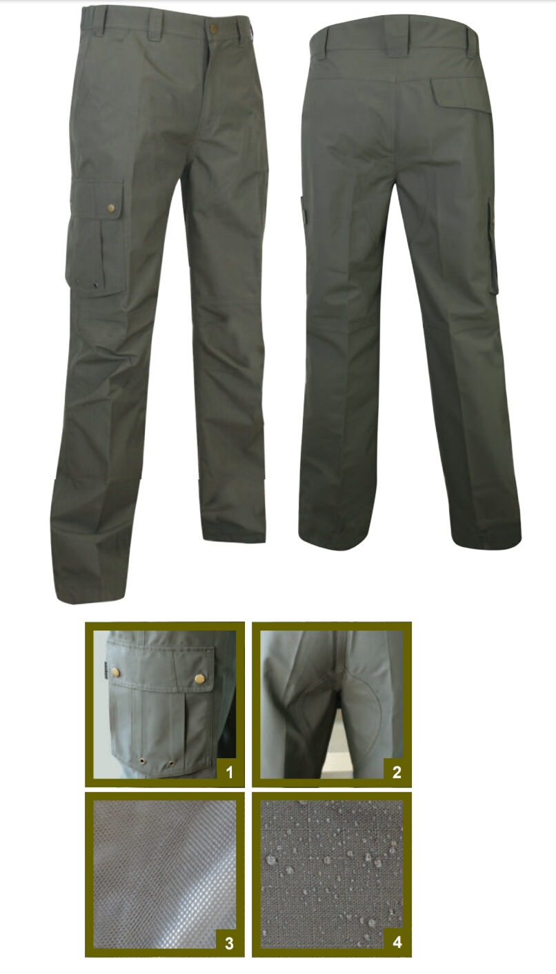 Pantalone battle con tessuto ripstop idrorepellente e spalmatura in poliuretano colore Kaki cod. Pillet 1395